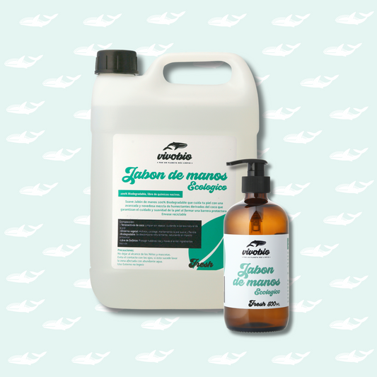 Jabón de Manos Bidón 3 Lt + Jabón de Manos 500 ml en dispensador de vidrio