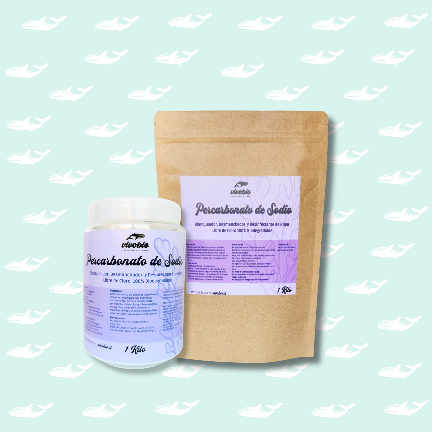 Bicarbonato de Sodio frasco 1 Kg + Recarga Bicarbonato de Sodio 1 Kg