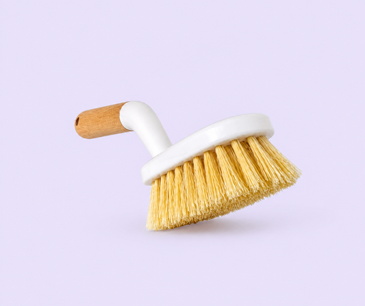 Escobilla de Limpieza Ovalada con Mango Ergonómico de Madera